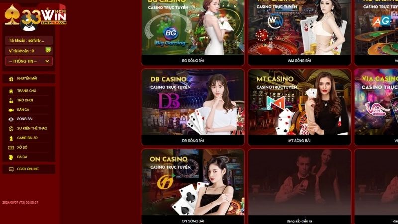 Cách chơi Live Casino 33Win chi tiết, đơn giản