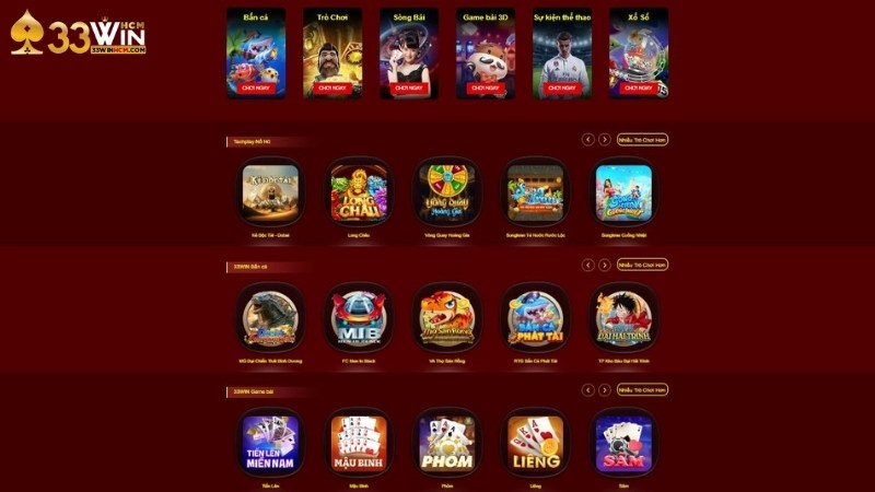 Điểm danh 5 dịch vụ nổi bật tại 33Win