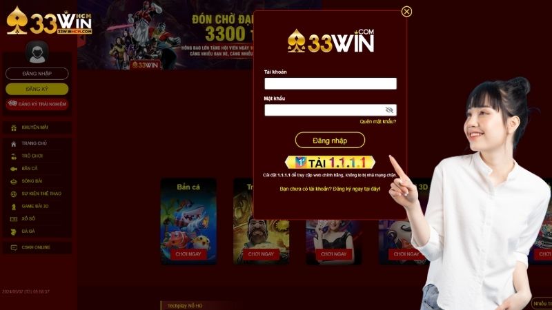 Hướng dẫn đăng nhập 33Win trên desktop chi tiết